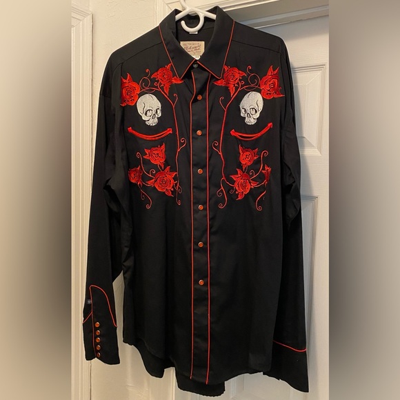 Rockmount Other - Rockmount Skulls & Roses Vintage Embroidered Western Shirt